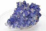 Vivid-Blue Azurite Encrusted Quartz Crystals - China #197090-1